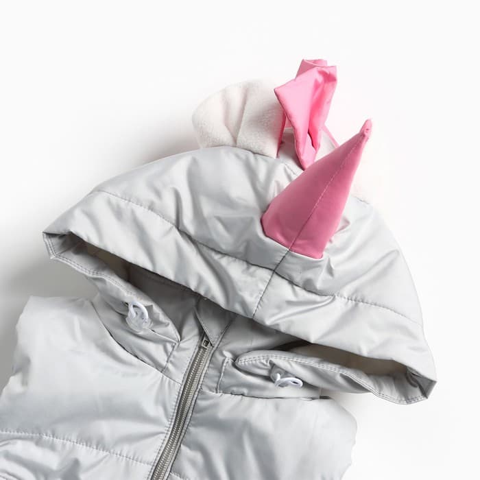 Жилет для девочки «Единорожка», серый, рост 104 см