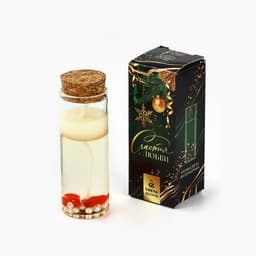 Свеча новогодняя гелевая «Жемчужина», с декором внутри, 2.9×2.9×8 см