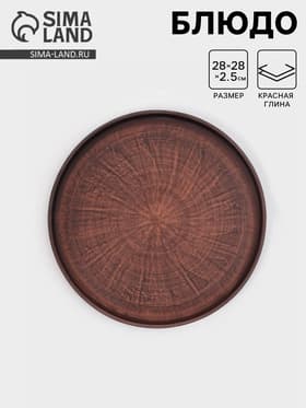 Блюдо для пиццы «Гладь‎‎», 28×2.5 см, красная глина