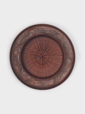 Тарелка «Ангоб‎‎», d=25 см, красная глина