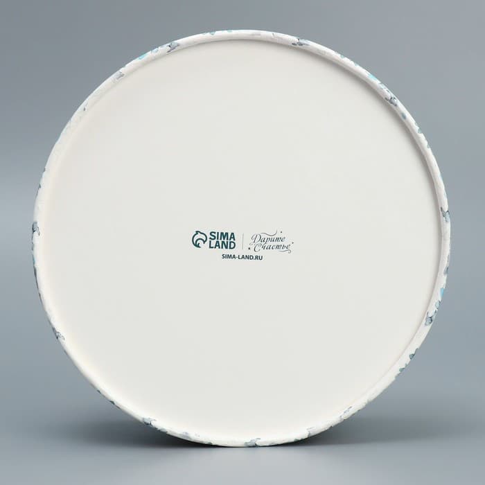 Коробка новогодняя для макарун тубус с окном «Сказочных моментов», 16×16×5 см