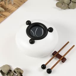 Глюкофон - музыкальный инструмент, белый, 8 лепестков, 15×9 см