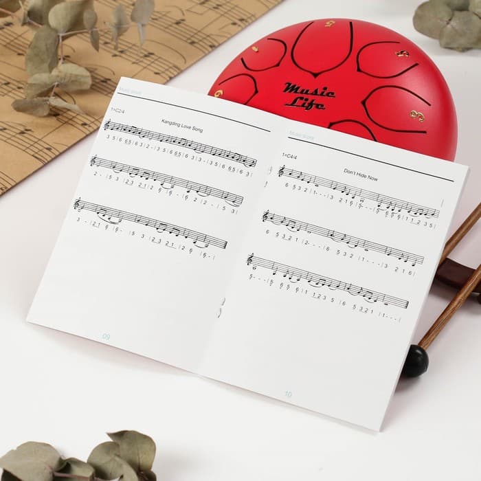 Глюкофон - музыкальный инструмент, красный, 8 лепестков, 15×9 см