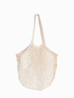 Сумка - авоська плетёная, клетка 1.5 см, бежевая