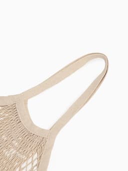 Сумка - авоська плетёная, клетка 1.5 см, бежевая