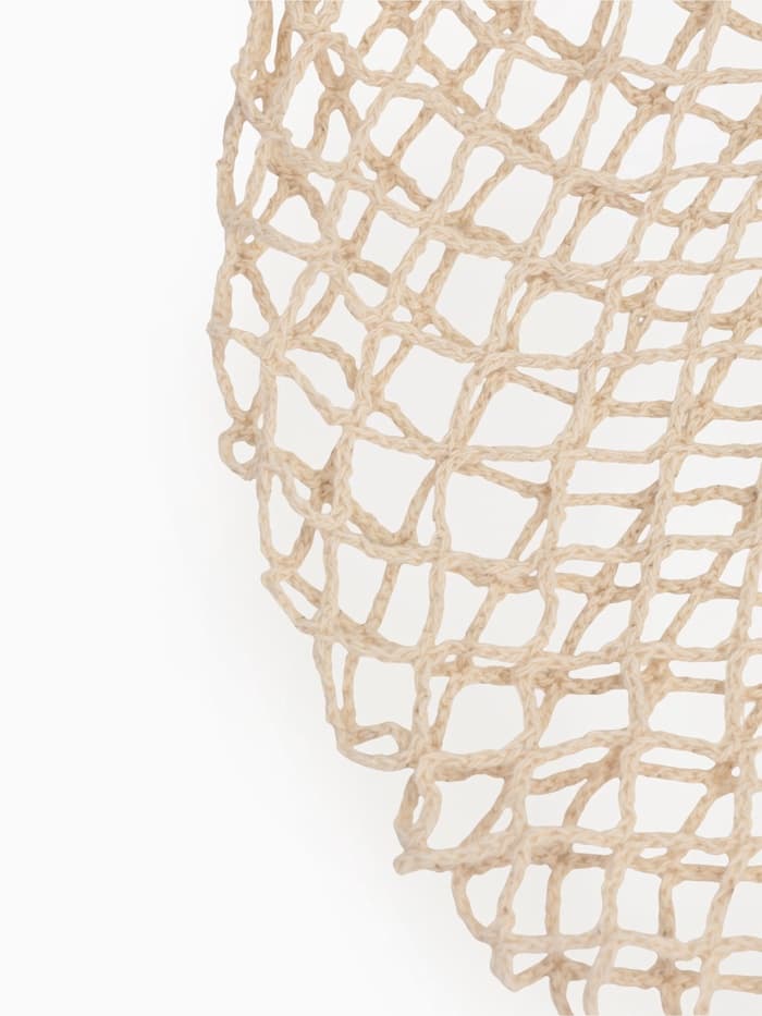 Сумка - авоська плетёная, клетка 1.5 см, бежевая