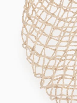 Сумка - авоська плетёная, клетка 1.5 см, бежевая