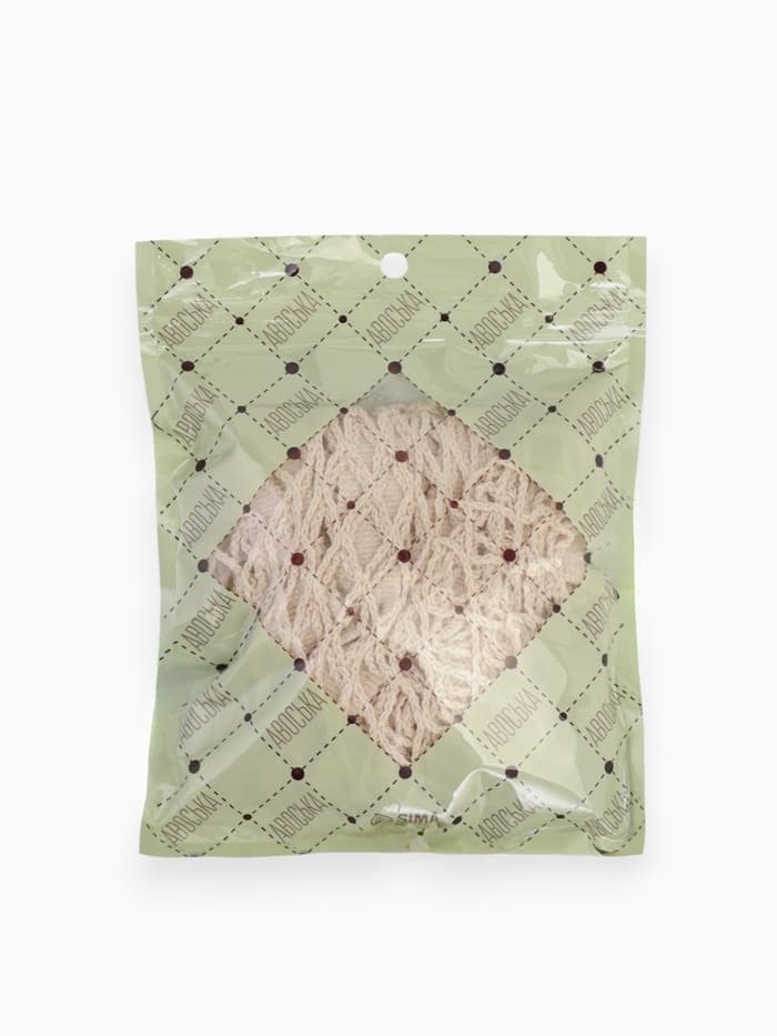 Сумка - авоська плетёная, клетка 1.5 см, бежевая