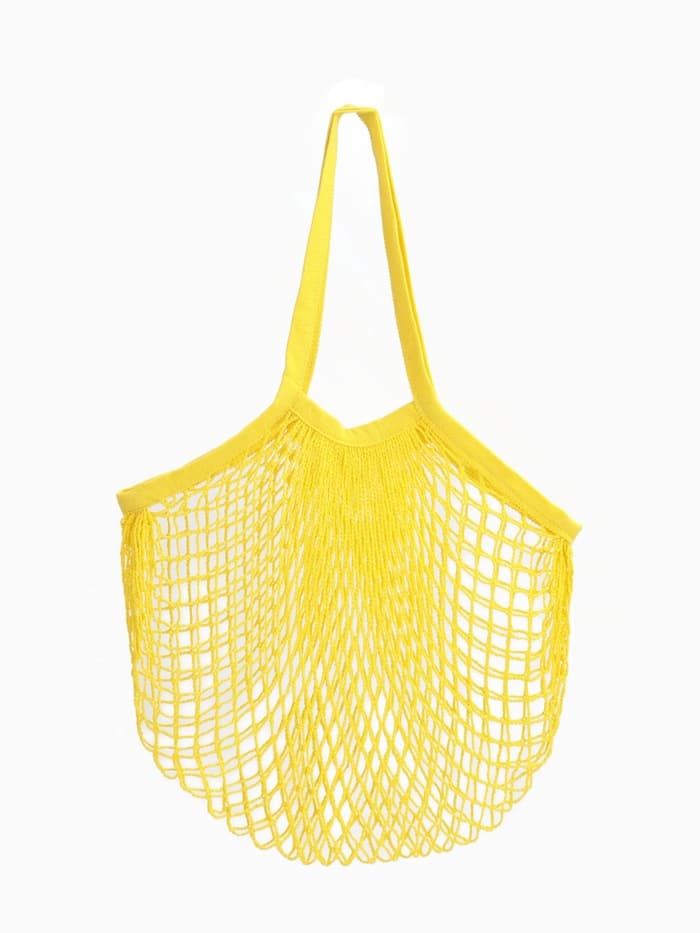 Сумка - авоська плетёная, клетка 1.5 см, жёлтая