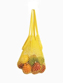 Сумка - авоська плетёная, клетка 1.5 см, жёлтая