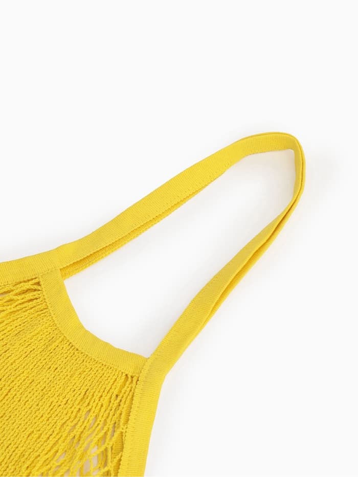 Сумка - авоська плетёная, клетка 1.5 см, жёлтая