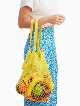 Сумка - авоська плетёная, клетка 1.5 см, жёлтая