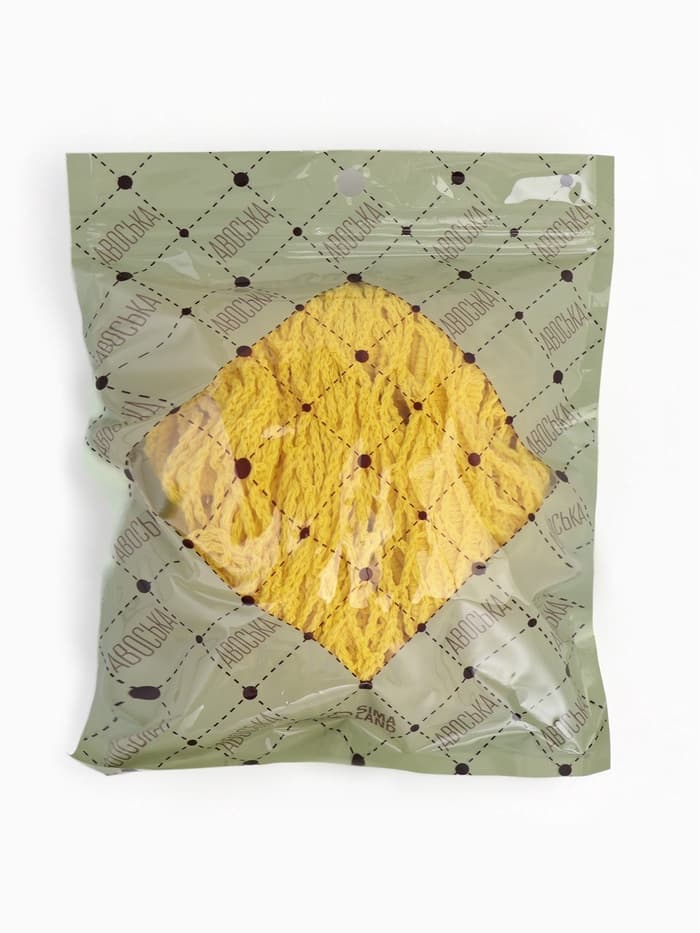 Сумка - авоська плетёная, клетка 1.5 см, жёлтая