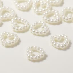 Бусина из пластика «Сердце», 12×12 мм, набор 50 шт., белая