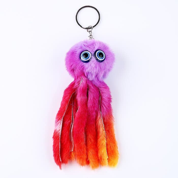 Брелок для ключей на кольце «Пушистик. Осьминог», мягкий, 11 см, МИКС