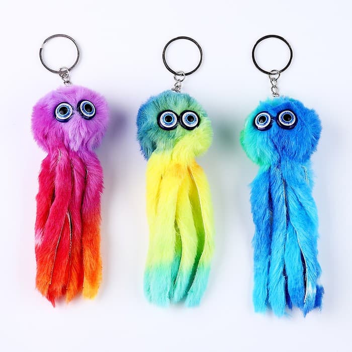 Брелок для ключей на кольце «Пушистик. Осьминог», мягкий, 11 см, МИКС