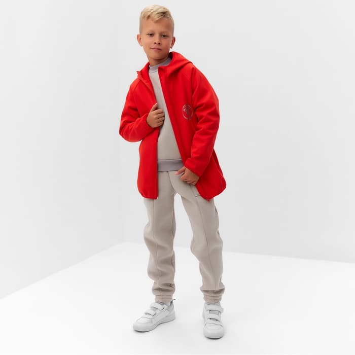 Ветровка детская с капюшоном MINAKU, красная, рост 110 см