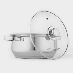 Кастрюля Катунь «Гретта», 4.2 л, d=22 см, с крышкой, капсульное дно, индукция, нержавеющая сталь, AISI - 201, хромированная