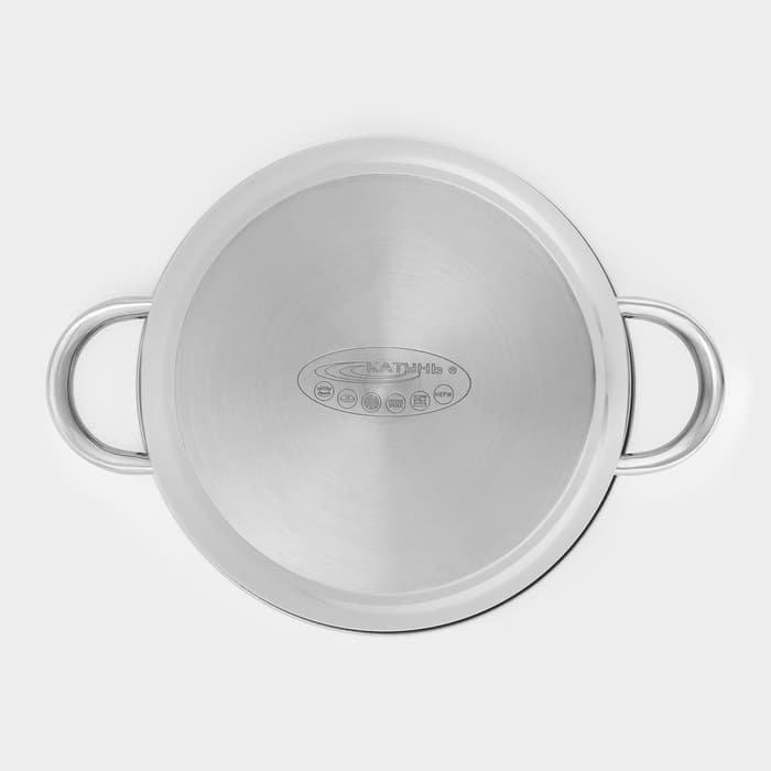 Кастрюля Катунь «Гретта», 4.2 л, d=22 см, с крышкой, капсульное дно, индукция, нержавеющая сталь, AISI - 201, хромированная