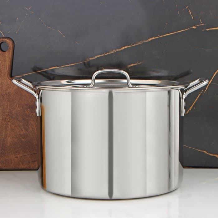 Котёл Катунь «Общепит», 20 л, d=35 см, h=23 см, с крышкой, нержавеющая сталь, хромированная