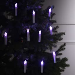 Светодиодные свечи на прищепках 10 см, 10 штук, от батареек ААх1, пульт ДУ, свечение мульти (RGB)