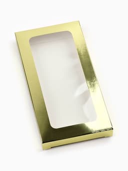 Коробка для шоколада новогодняя «Золото», с окном, 17×8.5×1.5 см