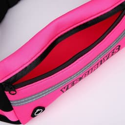 Сумка поясная для бега, на молнии, розовая