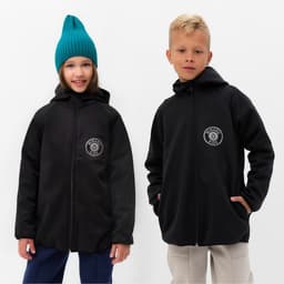 Ветровка детская с капюшоном MINAKU, чёрная, рост 122 см
