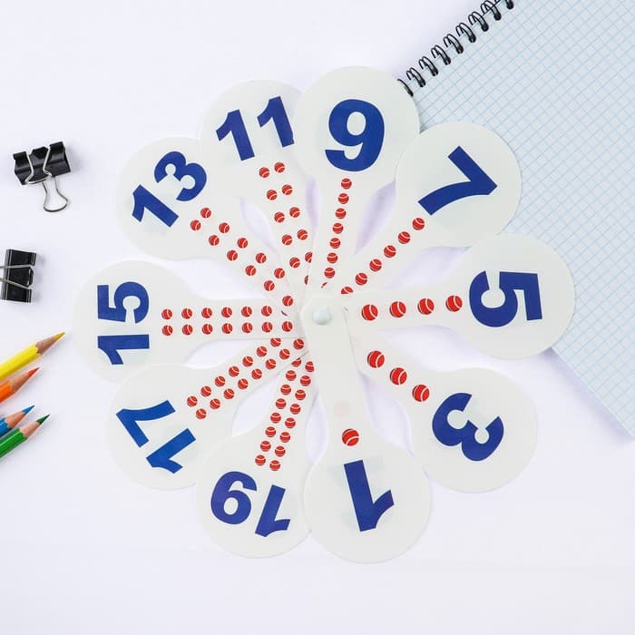 Касса веер цифры от 1 до 20 прямой и обратный счет "Фиксики"