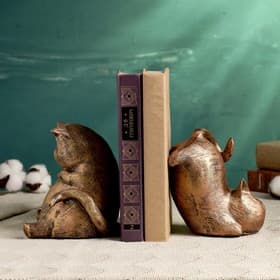 Подставка для книг «Два кота», набор 2 шт., 14 см, под бронзу
