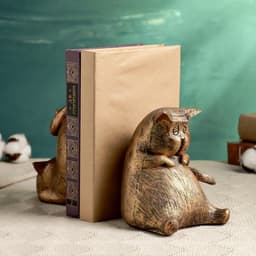 Подставка для книг «Два кота», набор 2 шт., 14 см, под бронзу