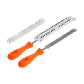 Напильник для заточки цепи пилы ТУНДРА, сталь ШХ15, шаг 1/4", паз 1.1-1.3 мм, d=4.0 мм, плашки, набор