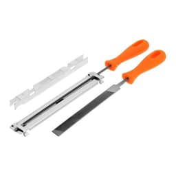Напильник для заточки цепи пилы ТУНДРА, сталь ШХ15, шаг 1/4", паз 1.1-1.3 мм, d=4.0 мм, плашки, набор