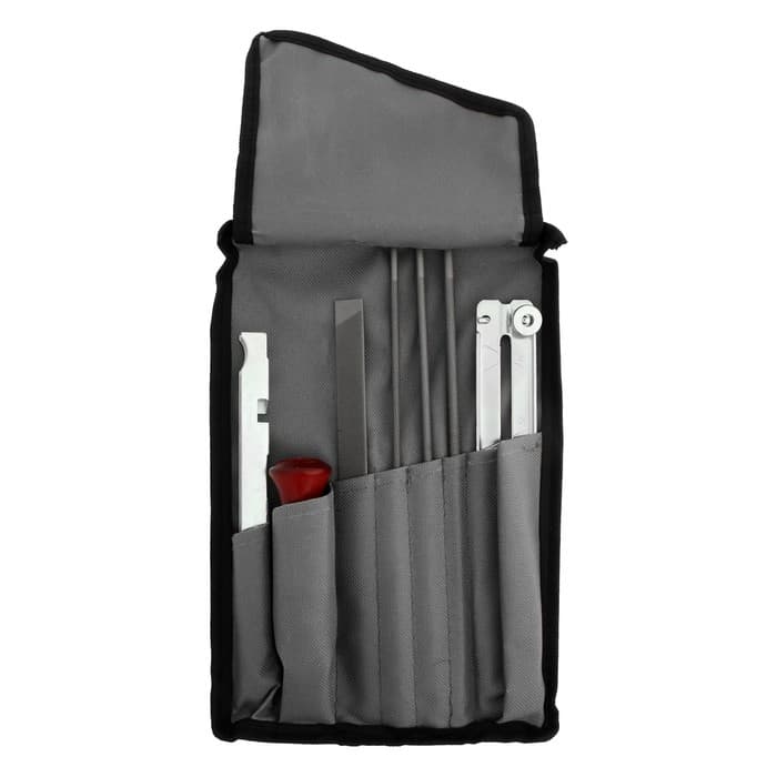 Набор для заточки цепей пил ТУНДРА, сталь ШХ15, шаг 1/4-0.325-3/8", d=4.0-4.8-5.5 мм, плашки