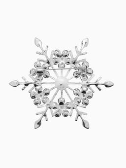 Брошь новогодняя «Снежинка», синяя в серебре