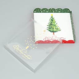 Коробка для кондитерских изделий с пластиковой крышкой «С Новым годом!», 18×3 см