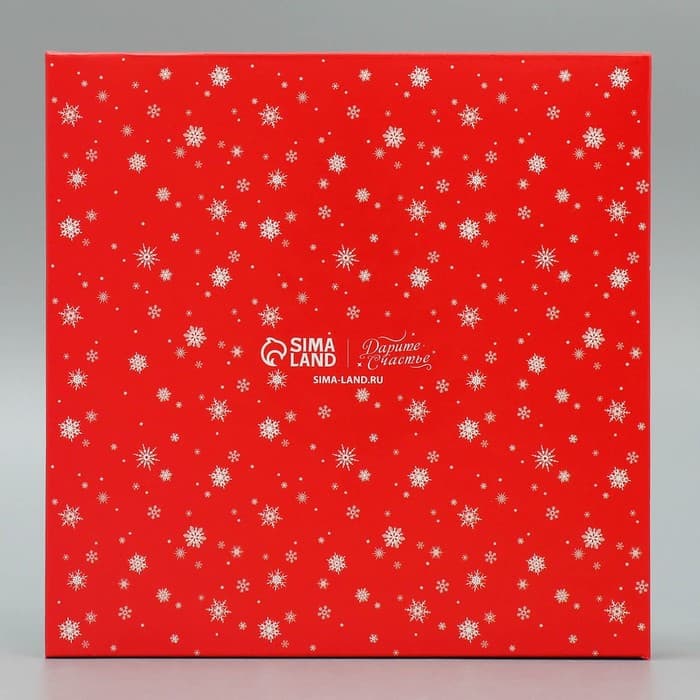 Коробка для кондитерских изделий с пластиковой крышкой «С Новым годом!», 18×3 см