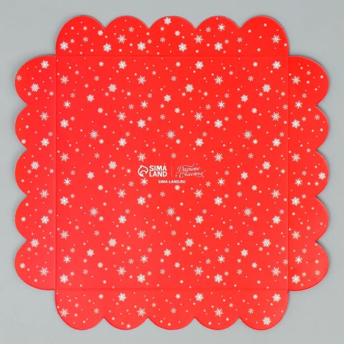 Коробка для кондитерских изделий с пластиковой крышкой «С Новым годом!», 18×3 см