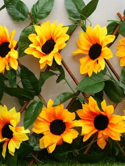 Ограждение декоративное, 35×120 см, «Подсолнухи», оттенок цветков МИКС, Greengo