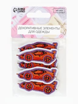 Наклейка на одежду «Тачка», с клеевой основой, 5.2×2.2 см, красная