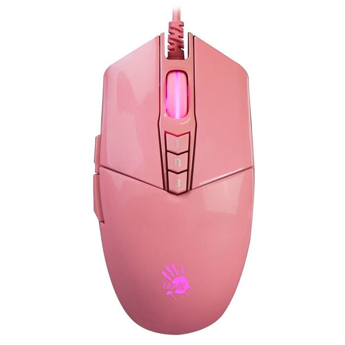 Мышь игровая A4Tech Bloody P91s, оптическая, 8000 dpi, USB, 8 кнопок, розовая