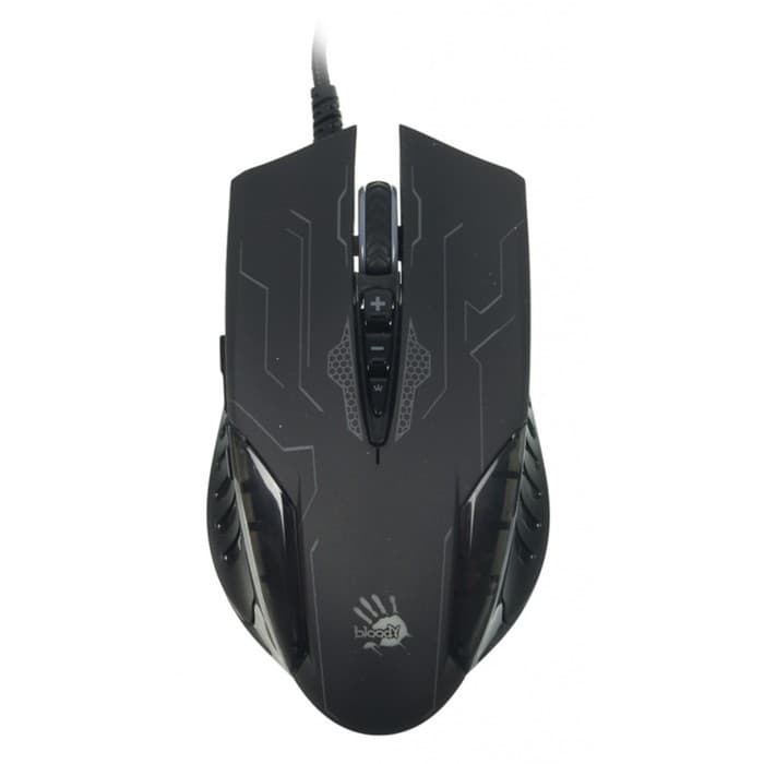 Мышь игровая A4Tech Bloody Q51, оптическая, 6200 dpi, USB, 8 кнопок, чёрная с рисунком