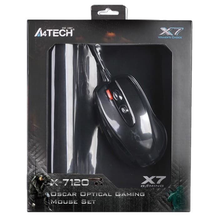 Мышь A4Tech X-7120, чёрный, оптическая, 2000 dpi, USB 2.0, 7 but