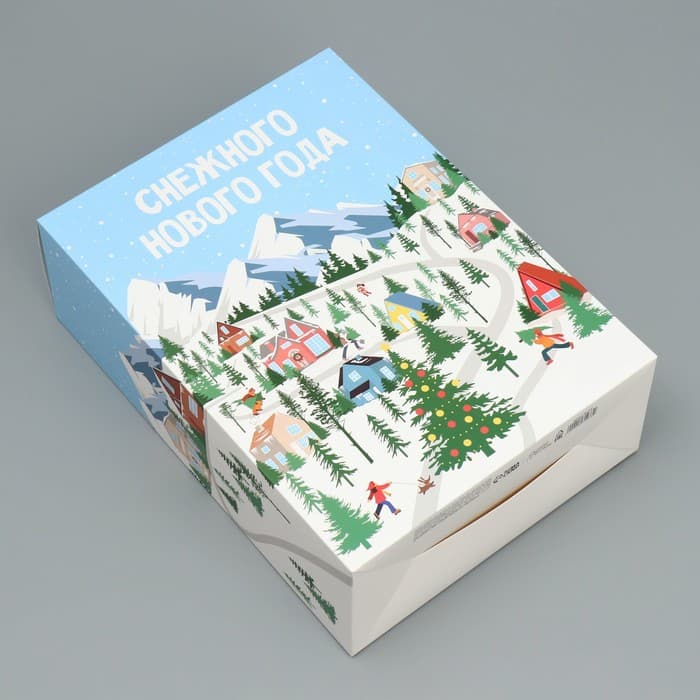 Коробка подарочная новогодняя складная «Снежного нового года», каток, 22×30×10 см