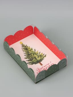Коробка подарочная с пластиковой крышкой «Уютного Нового года!», 20×30×8 см