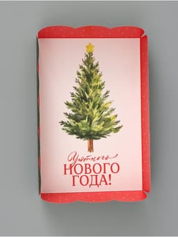 Коробка подарочная с пластиковой крышкой «Уютного Нового года!», 20×30×8 см