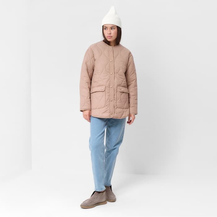 Куртка стёганая женская демисезонная MIST, размер 42, бежевая