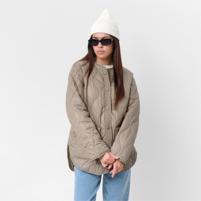 Куртка стёганая женская демисезонная MIST, размер 46, зелёная