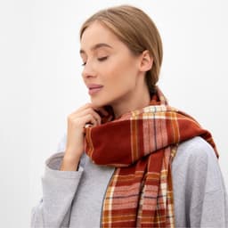 Шарф зимний с кистями MINAKU, размер 65×180 + 8 см, принт клетка