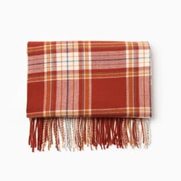 Шарф зимний с кистями MINAKU, размер 65×180 + 8 см, принт клетка